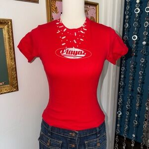 Vintage Y2K Playaz Red Women's Babyteeadd